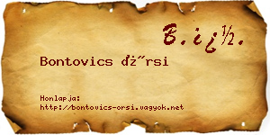 Bontovics Örsi névjegykártya
